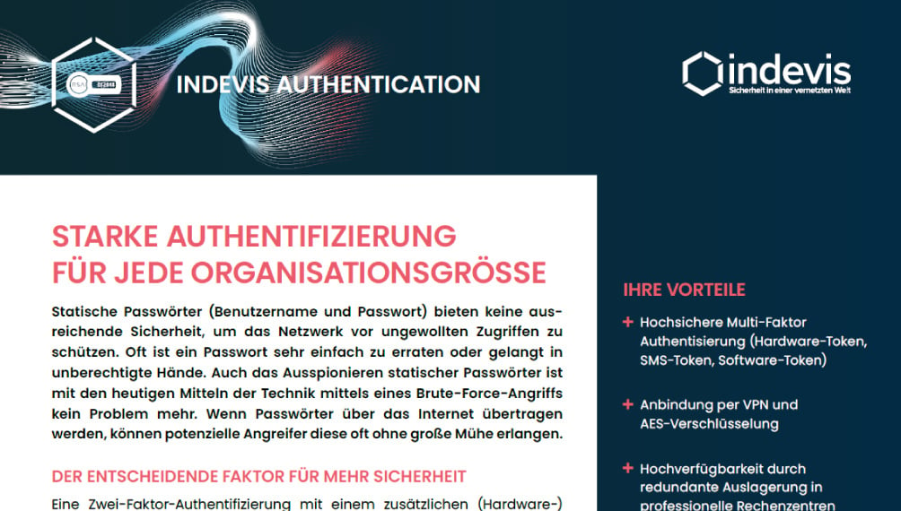 Datenblatt: indevis Authentication