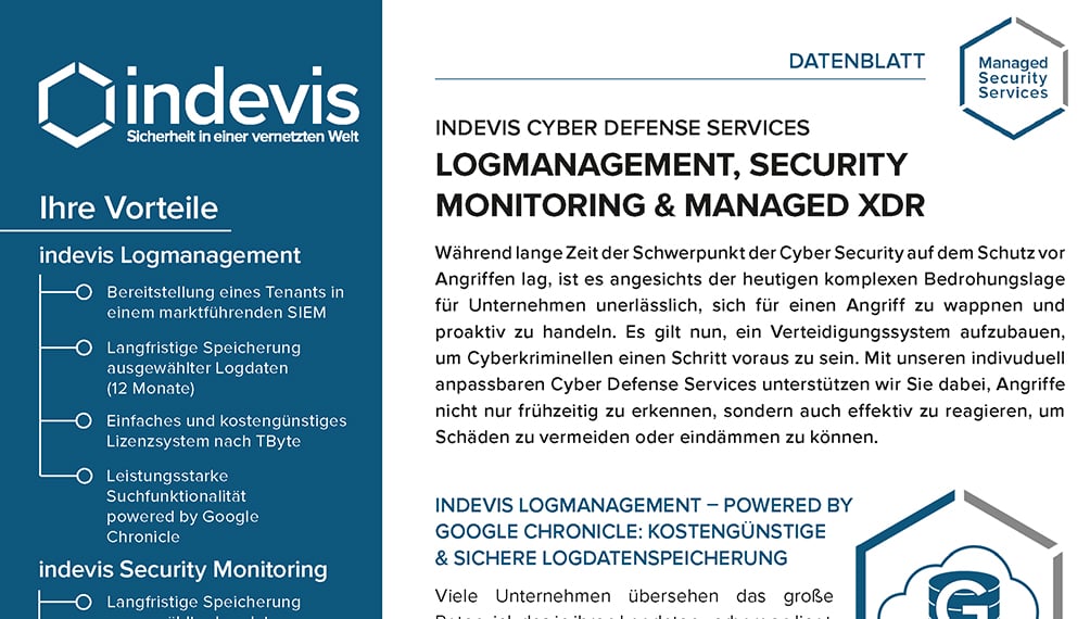 Datenblatt: indevis Cyber Defense Services