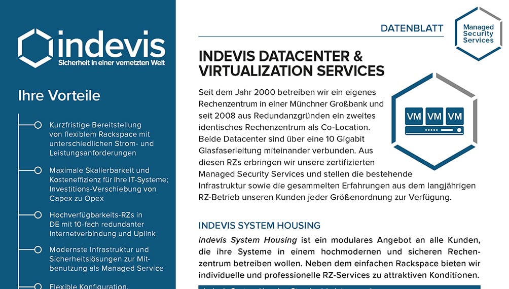 Datenblatt: indevis Datacenter & Virtualization Services