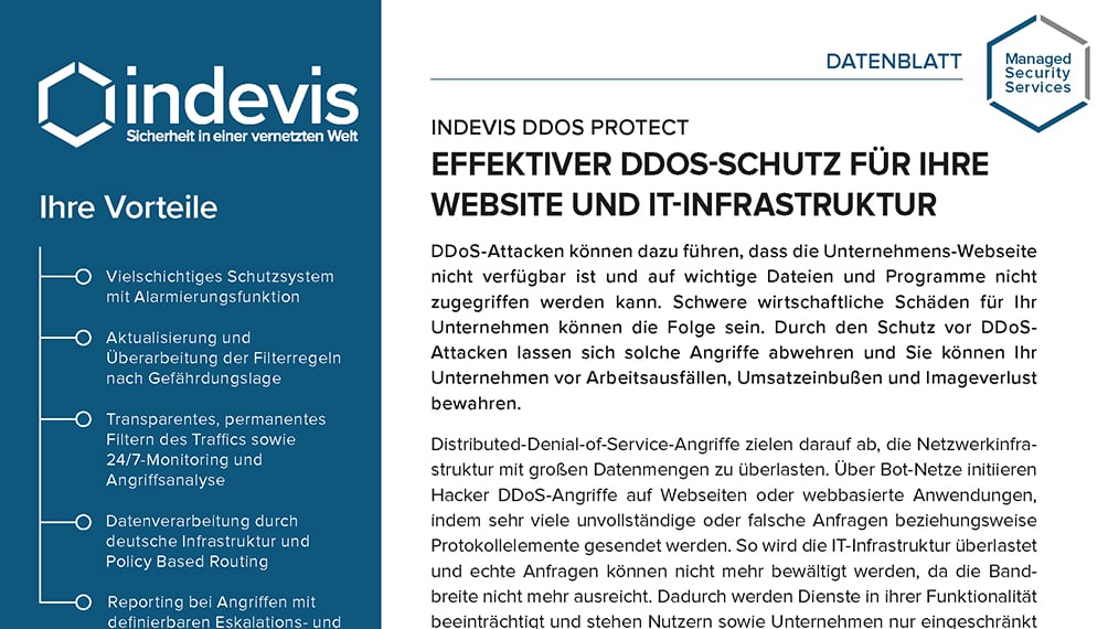 Datenblatt: indevis DDoS Protect