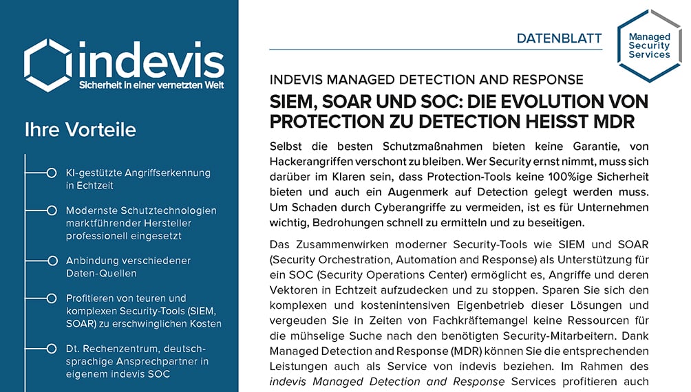 Datenblatt: indevis Managed Detection and Response
