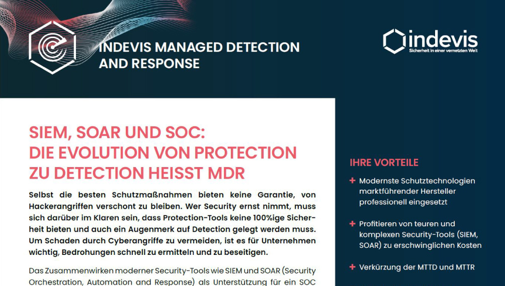 Datenblatt: indevis Managed Detection and Response