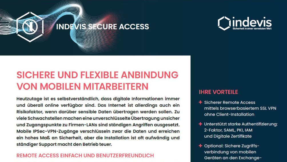 Datenblatt: indevis Secure Access