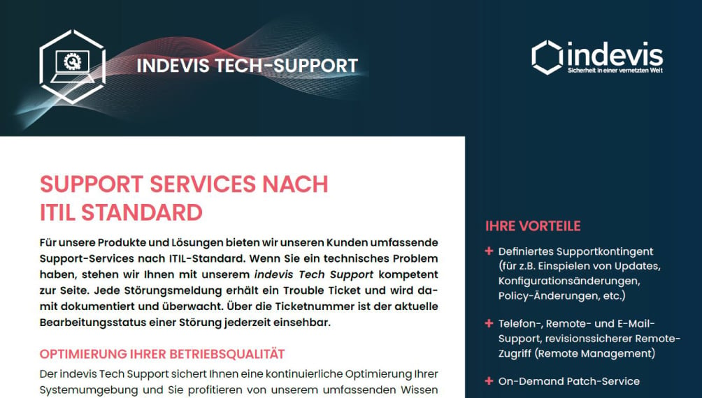 Datenblatt: indevis Tech Support