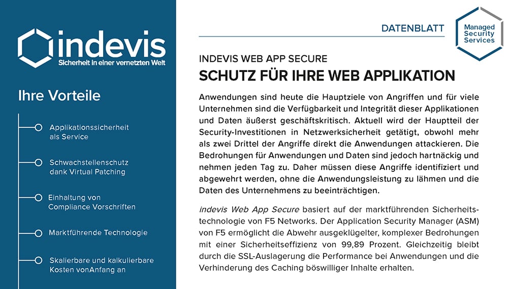 Datenblatt: indevis Web App Secure