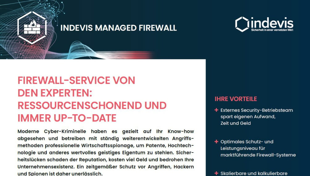 Datenblatt: indevis Managed Firewall